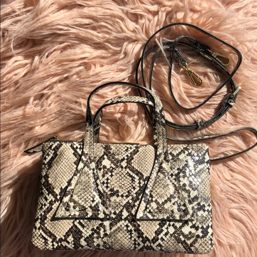NWOT Scoop Neutral Snakeskin Python Crossbody Bag